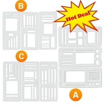 CCOCC Calendar Stencils for Planners,3-Pack Journaling Stencil for 5mm Dot Grid,Handmade Flexible Record Template for Journaling,Calendar & Craft Supplies (A)