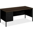 thumbnail image 3 of HON HP3266L.MOCH.P 66 in. x 30 in. x 29.5 in. Metro Classic Series Left Pedestal "L" Workstation Desk - Mocha/Black, 3 of 4