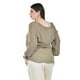 thumbnail image 3 of Blusa con detalle de borlas Roman Fashion /Tallas Extras, 225 (Café) verde 42, 3 of 5