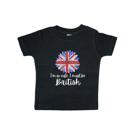 

Inktastic I m So Cute I Must be British Sunflower UK Flag Gift Baby Boy or Baby Girl T-Shirt