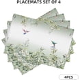 thumbnail image 3 of Floral Bird Table Placemats Set of 4 Eucalyptus Hummingbird White Green Leaf Flower Country Garden Indoor Outdoor Table Placemat for Holiday Banquet Kitchen Table Decor, 3 of 6