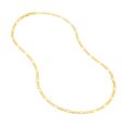 14k Yellow Gold 3.2mm Concave Figaro Chain Necklace Lobster Lock