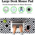 thumbnail image 2 of Large Mouse Pad Black and White XXL Mousepad Gaming Mouse Pads Computer Desk Mats Extra Large Desk Pad Non-Slip Rubber Base 35.4" X 15.7" for Game Office, Classic Rhombus Pattern, 2 of 6