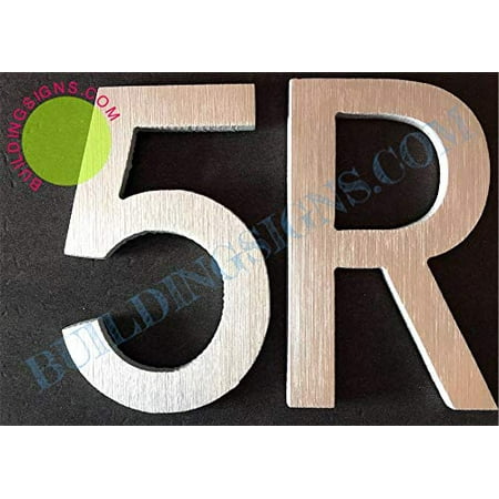 

Apartment Number 5R Sign (Brush Silver Double Sided Tape Rust Free 2.75 inch)-ÉLÉGANTE NUMÉRO DE Porte BROSSE Artiste (ref-2201)