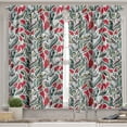 thumbnail image 2 of Ambesonne Retro Valance & Curtain, Colored Boho Flowers Leaf, 55"x45", Grey and Hot Pink, 2 of 6