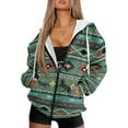 thumbnail image 4 of SCRAWLGOD Aztec Ethnic Womens Zipper Hoodie Lightweight Sweaters for Women Plus Size XS Long Sleeve Women Outfits for Work Comfy Oversized Zip Up Hoodies for Women, 4 of 7
