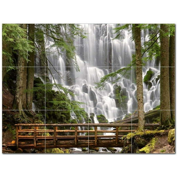Waterfall Photo Ceramic Tile Mural Kitchen Backsplash Bathroom Shower 406113-L43