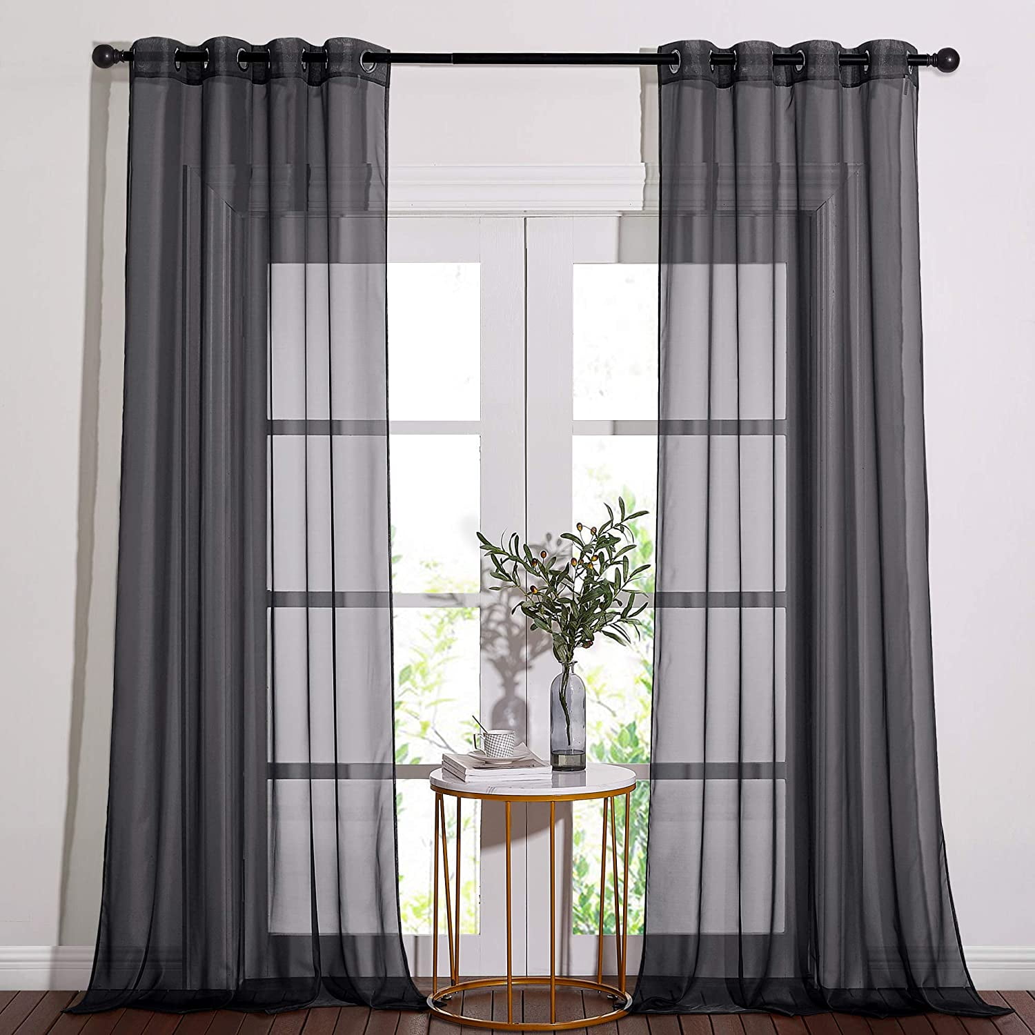 MIAMI Eyelet Ring Top CHARCOAL Grey Woven Curtains,Door Curtains Cushion Covers