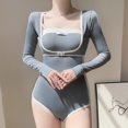 thumbnail image 3 of Gibobby Trajes de Natación para Mujer Traje de baño de pieza de pantalones cortos de sólido a la moda para mujer traje de baño de Bikini Sexy traje de ba(A,Talla única), 3 of 4
