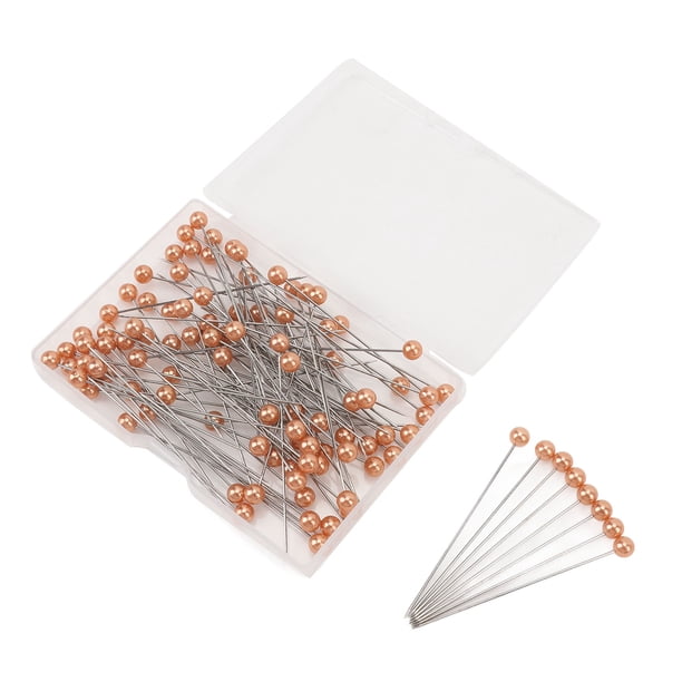 100Pcs Alfileres De Cabeza Perla, Alfileres Rectos De Lujo Para Ramo Y Corsé, Ideales Para Costura, Acolchado, Flores En Tela, Perfectos Para Manualidades, Creación De Joyería Y