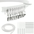 thumbnail image 5 of Ceiling Curtain Track Flexible Bendable Curtain Track 16.4 Ft Wall Mount Curved Curtain Rail Track System Sliding Ceiling Track Set for Bay Window Room Divider, 5 of 8
