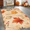 thumbnail image 3 of Thanksgiving Fall Area Rug 3x5 FT, Non Slip Entryway Bedside Carpet, Watercolor Orange Maple Leaves Plants Washable Soft Floor Carpet Indoor Mat Non-Shedding Throw Rug for Dorm Kitchen Home Office, 3 of 9