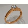 thumbnail image 2 of LBG British Made 9k Rose Gold Natural Aquamarine Womens Engagement Ring - 33 size options - Size 7, 2 of 7