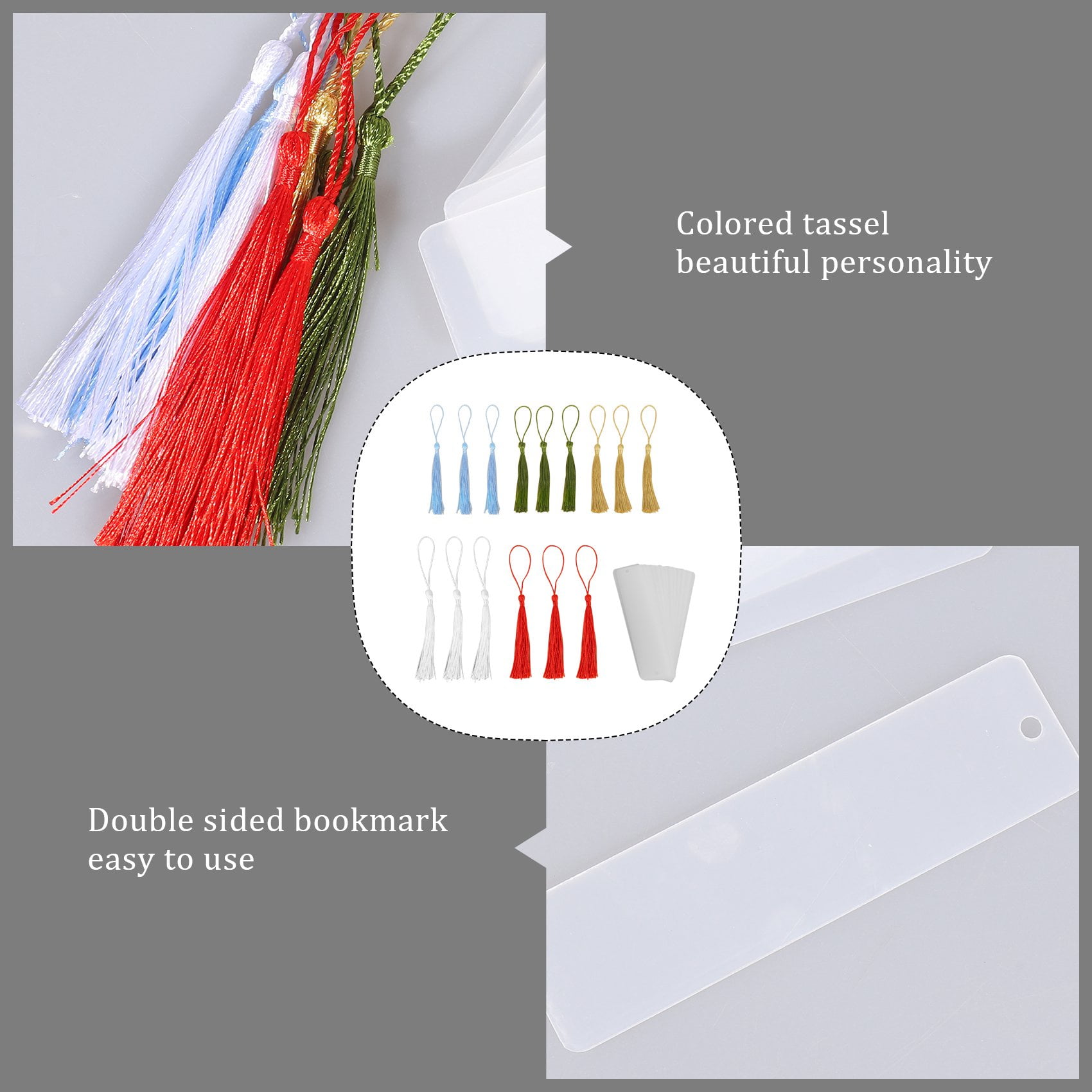 15 PCS Acrylic Bookmark Blank Clear DIY Unfinished Book Markers