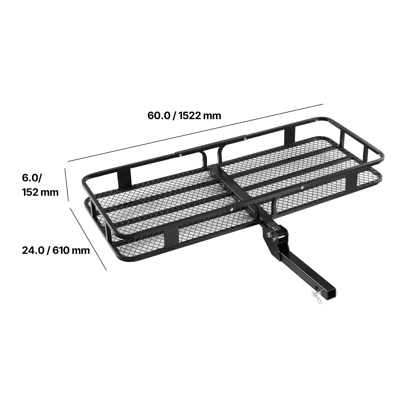 VEVOR 60" x 24" x 6", Hitch Cargo Carrier, 500 lbs Capacity Hitch Cargo Carrier with Cargo Net with Hook & Waterproof Cargo Bag