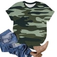 thumbnail image 4 of Jamsmile Women T-Shirts Classic Camouflage Print Short Sleeved Color Block T Shirts Casual Round Neck Soft Loose Tee Shirts, 4 of 5