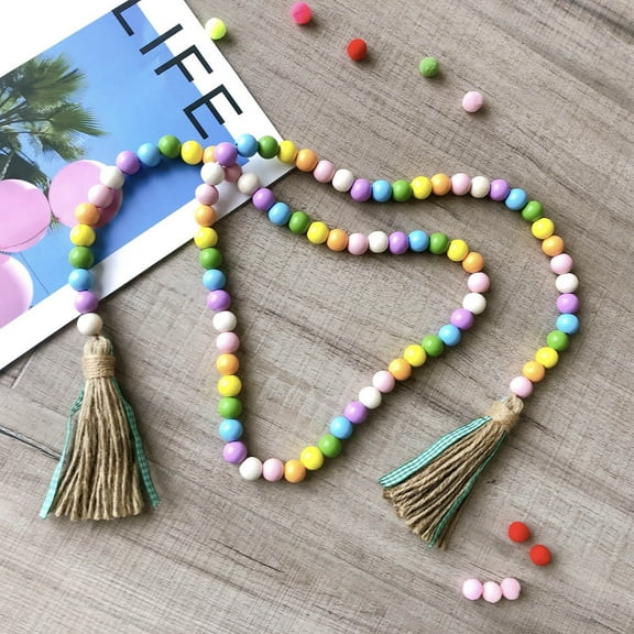 Utoimkio Wooden Beads Bulk Heart Wooden Beads Valentine's Day Craft Supplies Wooden Beads Tassel For Making Garlands Valentine's Day