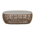thumbnail image 4 of Willow 40.5" Oval Woven Patio Coffee Table Golden Brown Wicker Frame, 4 of 8
