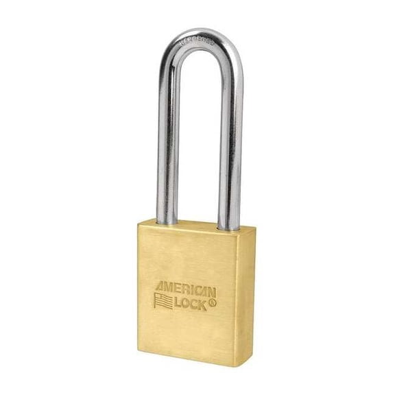 American Lock Keyed Padlock, 3/4 in,Rectangle,Gold A3902SWO
