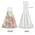 thumbnail image 3 of Haosy 2 Pack Kitchen Wash Cloths with Hanging Loops Absorbent Absorbent Quick Drying Hand Towels, Pastel Pink Yellow Cream Peonie, 3 of 7