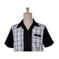 thumbnail image 4 of Men's Shirts Black Contrast Plaid Casual Shirts, 4 of 5