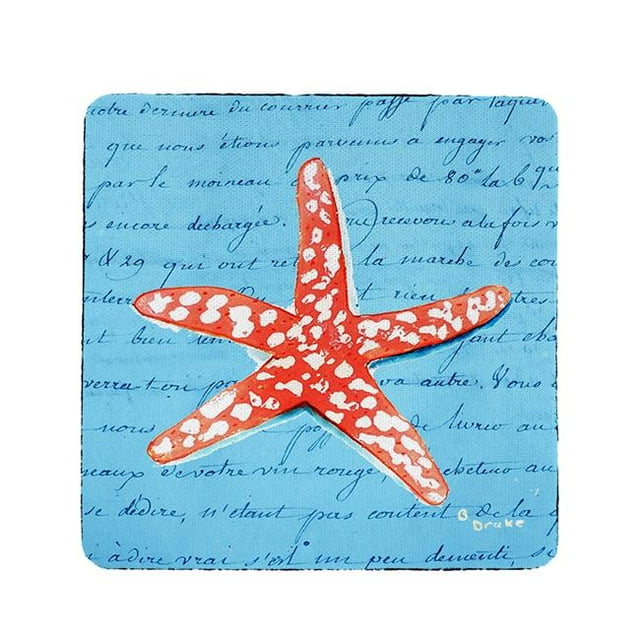 Betsy Drake CT091B Sous-Verre Étoile de Mer Corail - Lot de 4