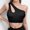 Black, variant on Women's Sports Bras Plus Size Medium Under $5 Solid Color Thin Style Ventilate No Buckle Bra Without Steel Rim