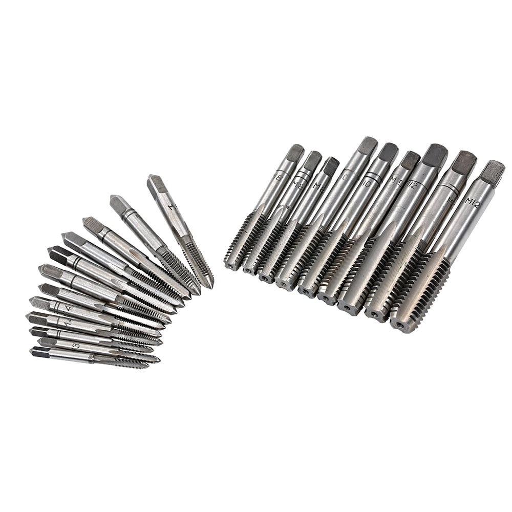 Threading 32 PCS HSS Tap And Die Set Metric Wrench Cut M3- Hand Threading Tool Tungsten Carbide Tap Die Screw Thread Making Tool Bit Set Engineer Kit With Metal Case