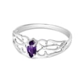 thumbnail image 3 of 14k White Gold Marquise Amethyst filigree Ring, 3 of 6