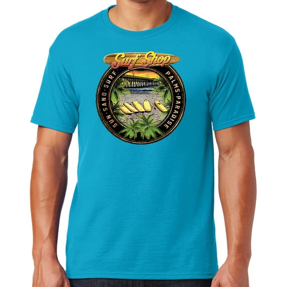 Mens Manu Bay Surf Company CIRCLE SURFING T-shirt, 3XL Cali Blue