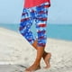 thumbnail image 4 of Pantalones de Yoga de Verano para Mujeres Ligeros de Alta Cintura de Impresión Capris, Pantalones de Gimnasio Y Entrenamiento de Ajuste Delgado con Cintura Elástica para Yoga, Correr, 4 of 5