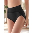 thumbnail image 4 of Women'S Breathable Solid Color Triangle Underwear High Waist Tummy Control Hip Lifting Black XXL, 4 of 7