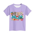 thumbnail image 4 of Zpanxa T-Shirts pour Tout-Petites Fille Imprimé Fête des Mères Col Rond Manches Courtes Haut Polyester Spandex 3-4 Ans, 4 of 5