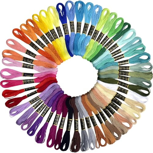 Friendship Bracelet String 50 Skeins Embroidery Floss Cross Stitch Embroidery Thread Cotton Floss Bracelet Yarn,Craft Floss