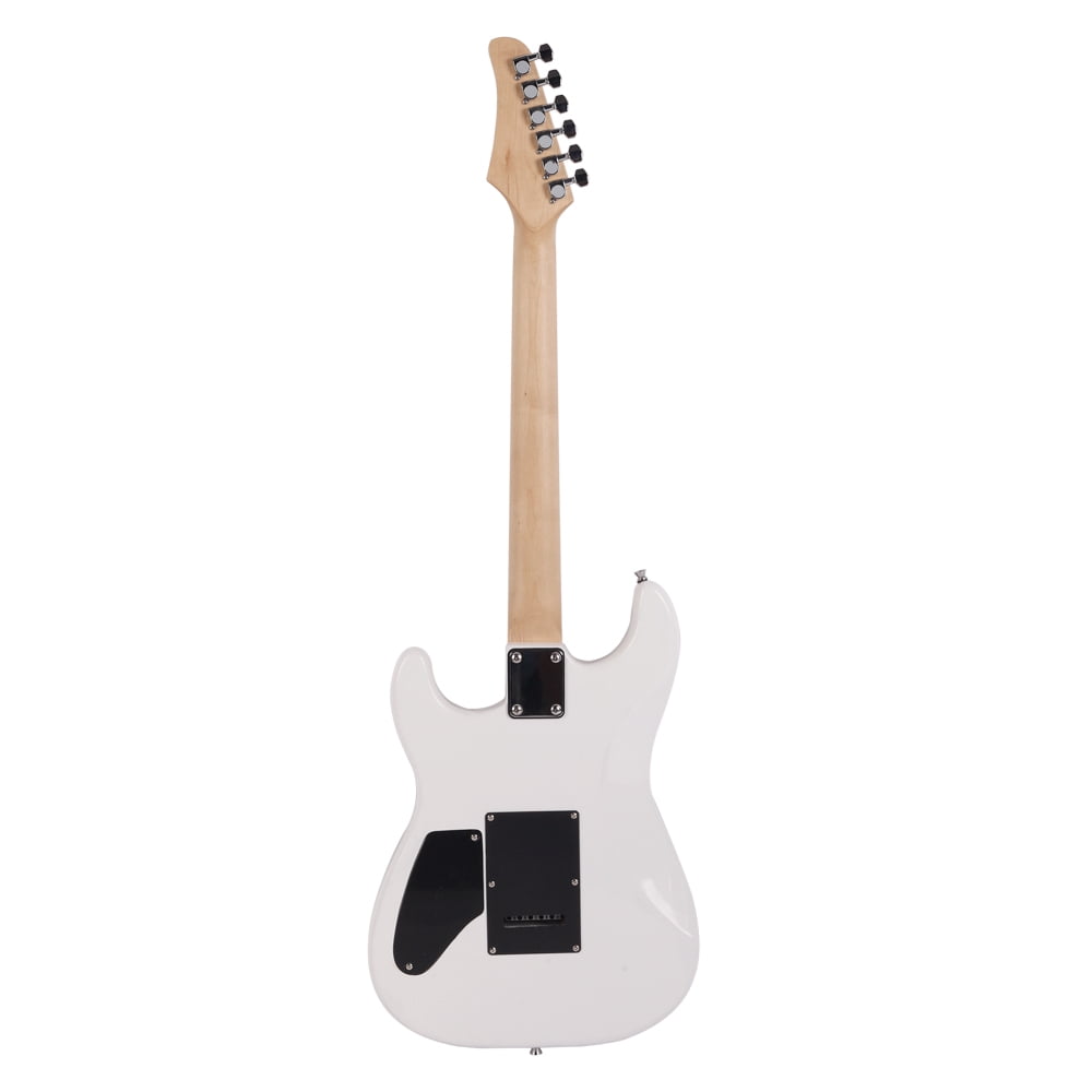 Tcbosik Electric Guitar with Strap, Bag, Plectrum, Power Wire, Tremolo Arm and Tools for Beginner, Lightning Style, Black & White