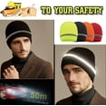 thumbnail image 4 of YOWESHOP Hi Vis Safety Beanie Hat Customize Your Logo Winter Knit Hat with Reflective Strips Unisex, 4 of 10