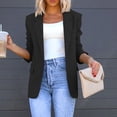 thumbnail image 2 of hoksml Women Elegant Business Office Work Jacket, Casual Turn Down Collar Fashion Button Pocket Blouse- Long Coat On Clearance, 2 of 6