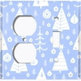thumbnail image 4 of Metal Light Switch Plate Cover Festive Christmas Tree Ornaments Blue XMS011, 4 of 13