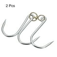 thumbnail image 3 of Uxcell 12'' Double Meat Hooks, 0.27'' Thickness Galvanized Integrated Swivel Meat Hook, 2Pack, 3 of 6