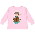 thumbnail image 3 of Inktastic Fishing Boy, Fisherman, Fishing Rod, Brown Hair Boys Long Sleeve Toddler T-Shirt, 3 of 5