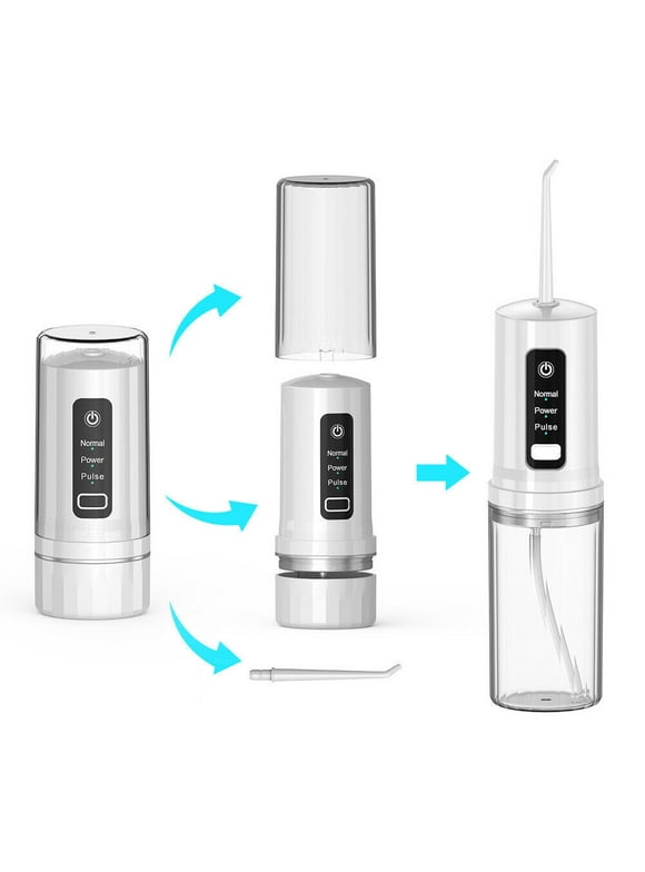 Portable Oral Irrigator, MICHPONG Collapsible Cordless Water Flosser Rechargeable for Teeth