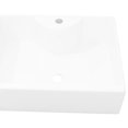 thumbnail image 3 of vidaXL Ceramic Bathroom Sink Basin with Faucet Hole White Square, 3 of 6