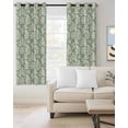 thumbnail image 2 of Flower Floral Blackout Curtains for Bedroom Living Room Darkening Curtains 54 Inch Long Green Grey Silhouette Nature Patterns Short Curtain for Small Window Treatment Grommet Drapes 42"x54"x2, 2 of 9