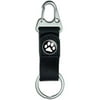 White on Black Belt Clip On Carabiner Leather Keychain Fabric Key Ring