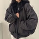 thumbnail image 3 of Chaqueta de algodón de pelo de cordero de doble cara de franela gruesa, abrigo de mujer, chaqueta de algodón con capucha y cremallera, 3 of 5