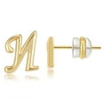 thumbnail image 1 of Heliisoer Boucles d'Oreilles Alphabet en Or avec Finition Plaquée Or pour Femmes, 1 of 3