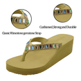 thumbnail image 3 of LSYTQRW Flip Flops Sandals for Women Bling Rhinestones Jewel High Heel Arch Support Comfortable Soft Cushion Wedge Slip-on Casual Platform Summer Thong Sandals，Pure Brown，Sizes 8, 3 of 5