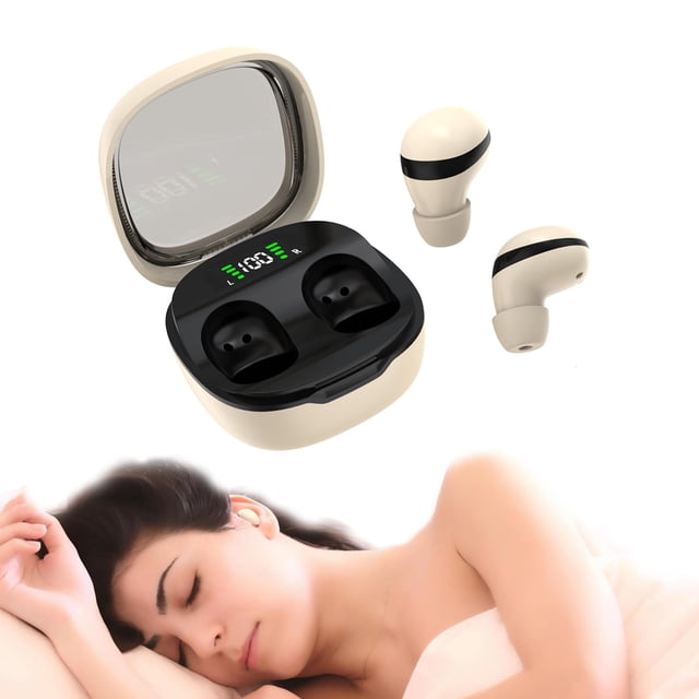 Bluetooth True Wireless Earbuds, Invisible Sleep Earbuds, Side Sleeping Comfort, 24 Hours Playback Time, Noise Reduction Ipx6 Waterproof, Bluetooth 5.3, Mini Wireless Earbuds, (Skin Tone)
