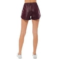 thumbnail image 5 of Made by Olivia Women's Dolphin Hem Faux Leather Relaxed-Fit Shorts with Elastic Band, 5 of 5