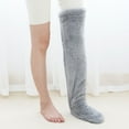thumbnail image 5 of WoenderWiz Over Knee Fuzzy Socks high Plush Stockings Fuzzy Long Leg Warmers Winter Home Fluffy Sleeping Socks Light Gray One Size, 5 of 5
